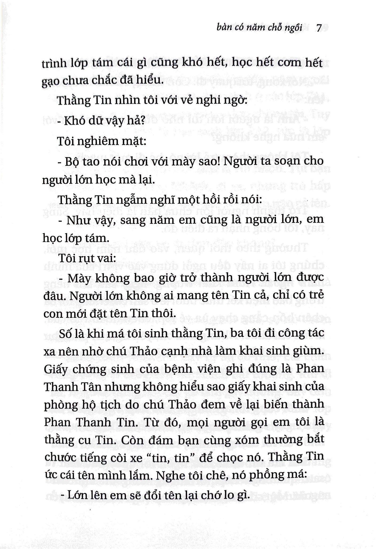 Bàn Có Năm Chỗ Ngồi (Tái Bản 2022)