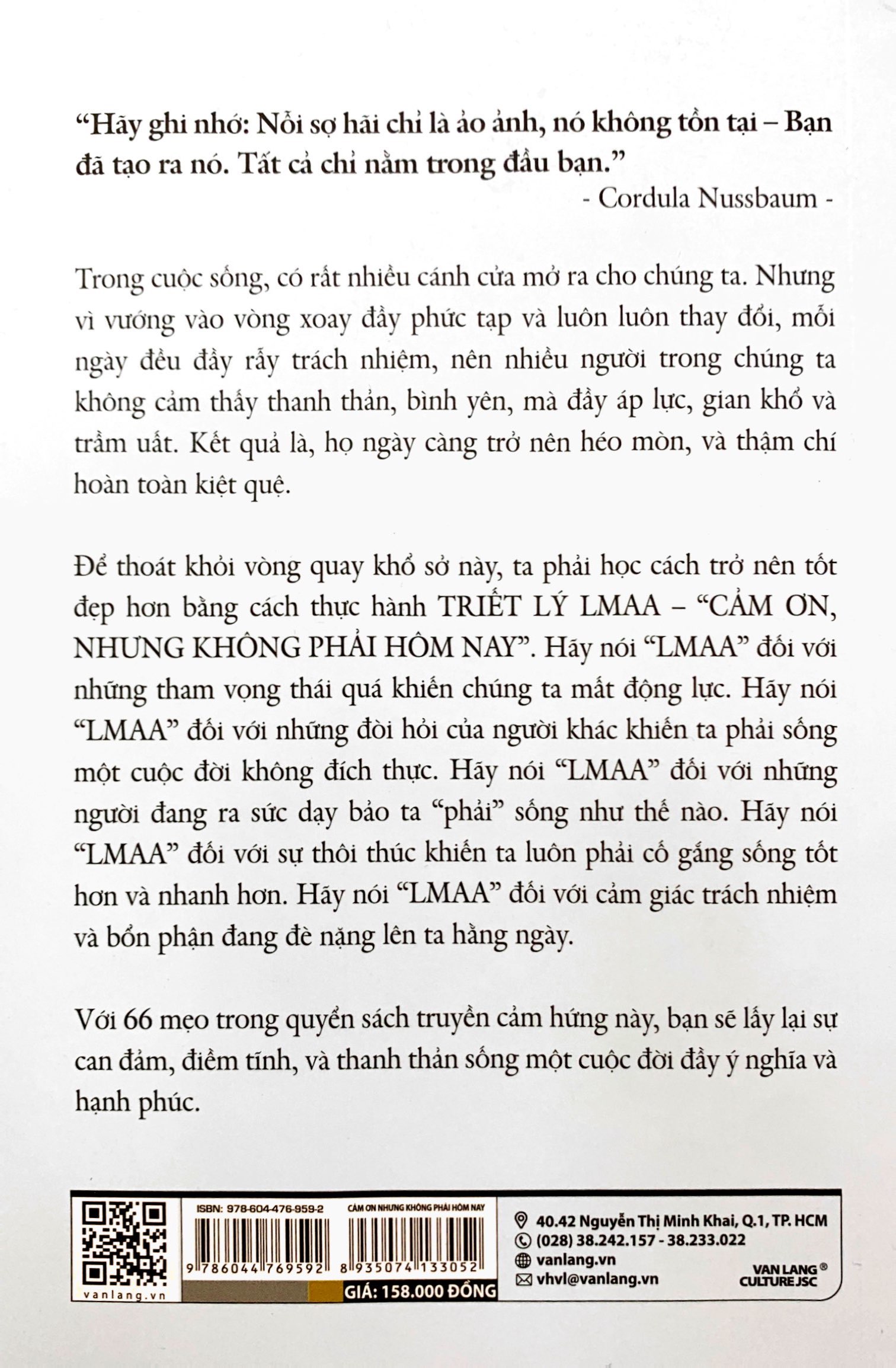Cảm Ơn, Nhưng Không Phải Hôm Nay! - Triết Lý LMAA