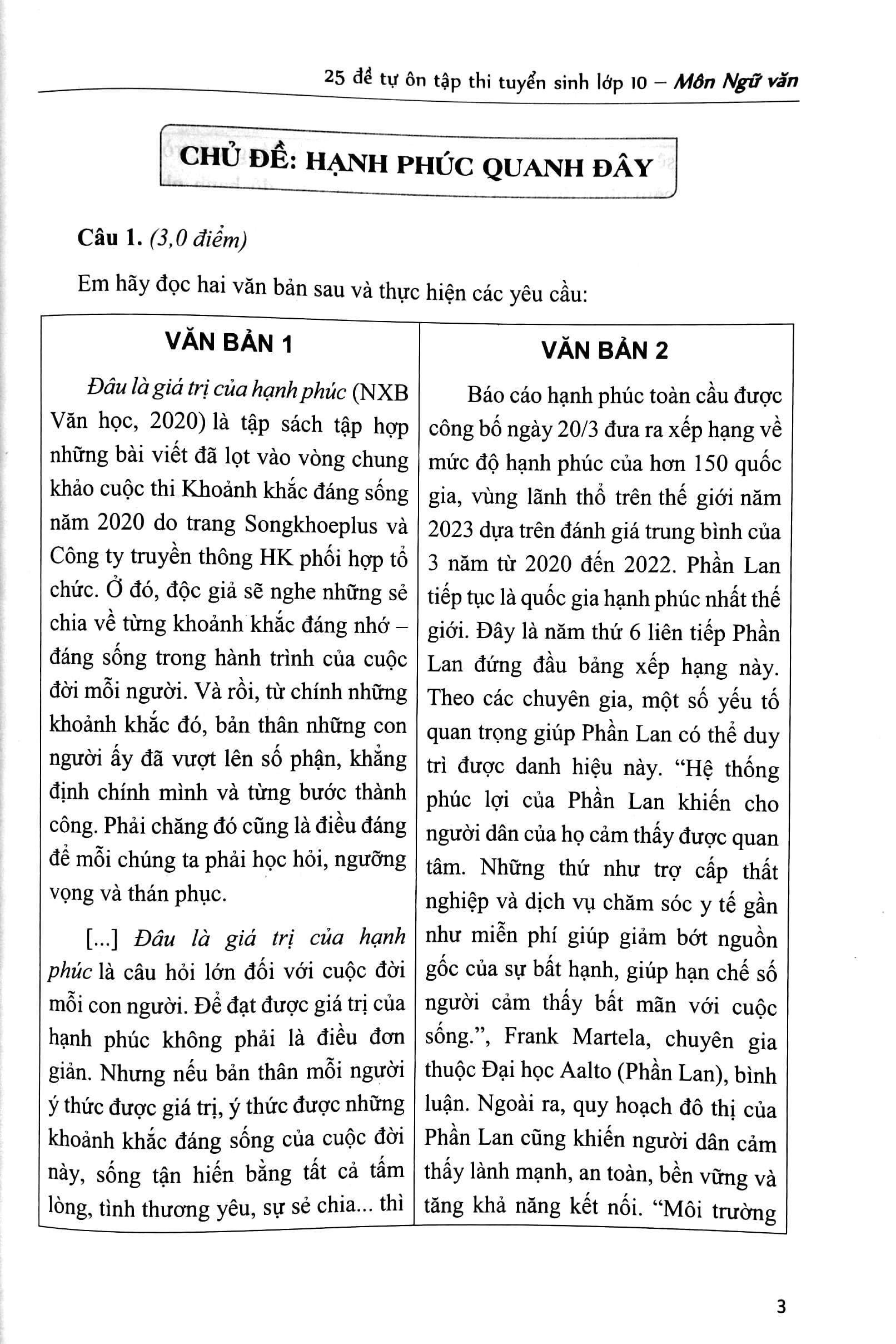 Sách - 25 Đề Tự Ôn Tập Thi Tuyển Sinh Lớp 10 Môn Ngữ Văn (Tái Bản 2024)