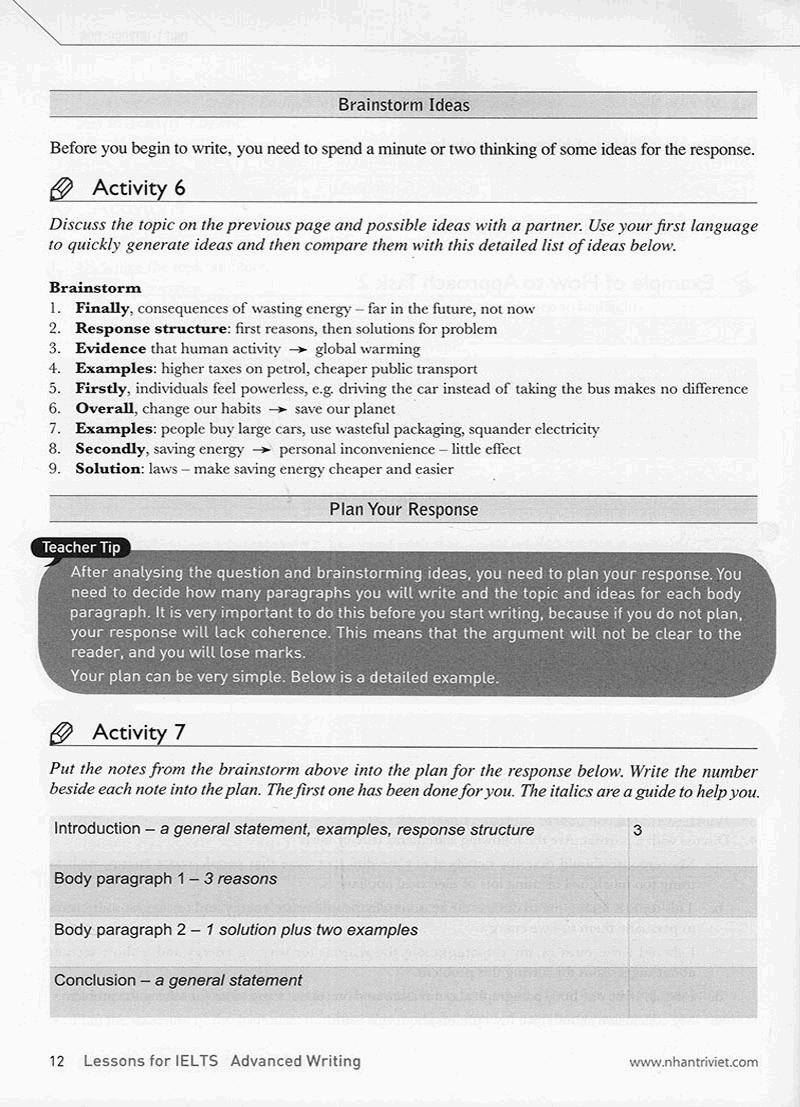 Lessons For IELTS - Advanced Writing