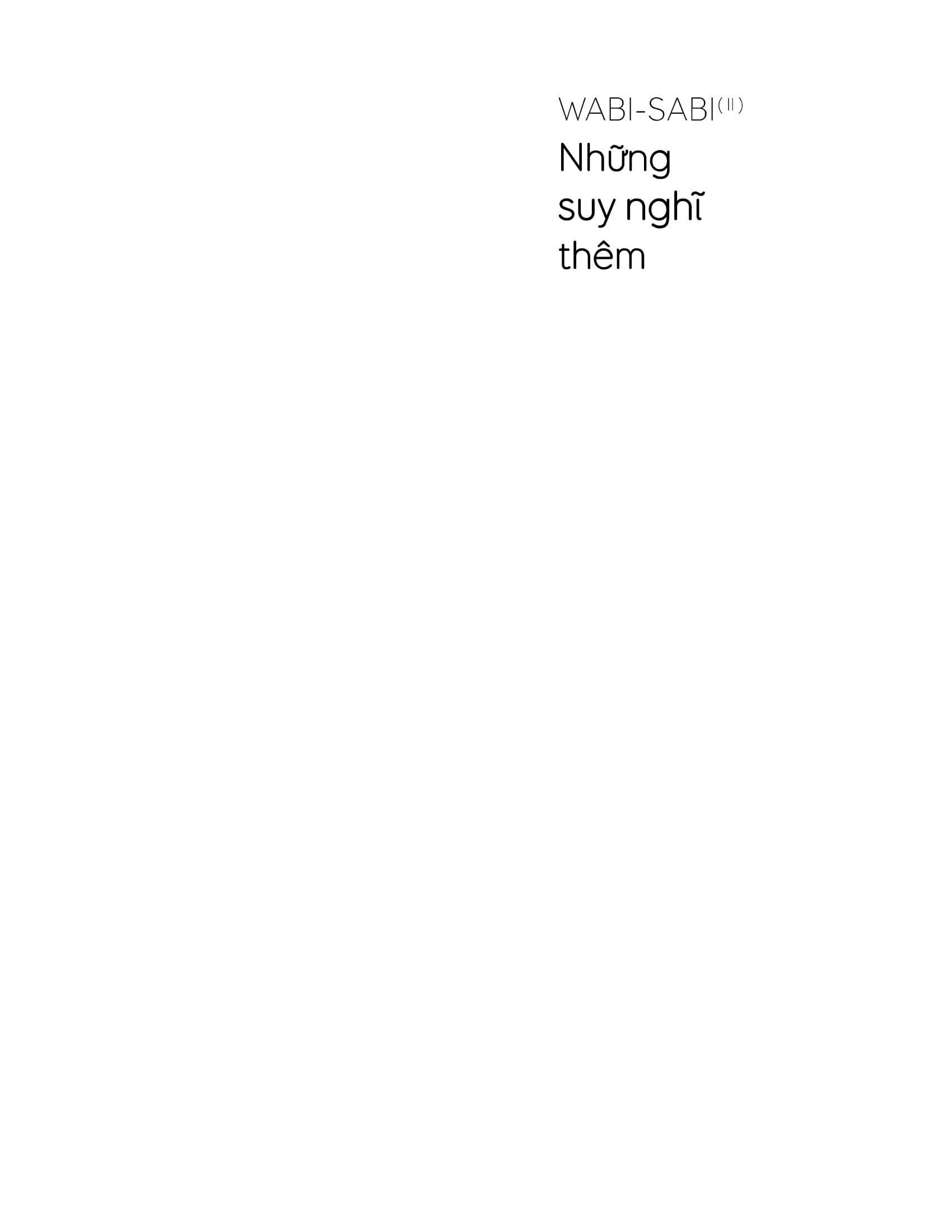 Wabi-Sabi - Tập 2 - Những Suy Nghĩ Thêm