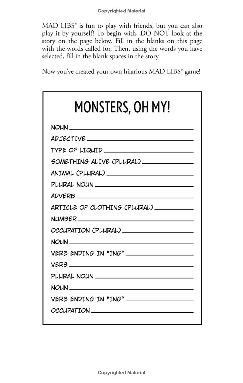 Happy Howl-o-ween Mad Libs: World
