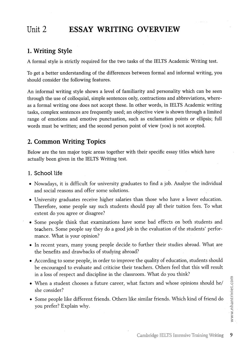 Cambridge IELTS Intensive Training Writing (Không CD)