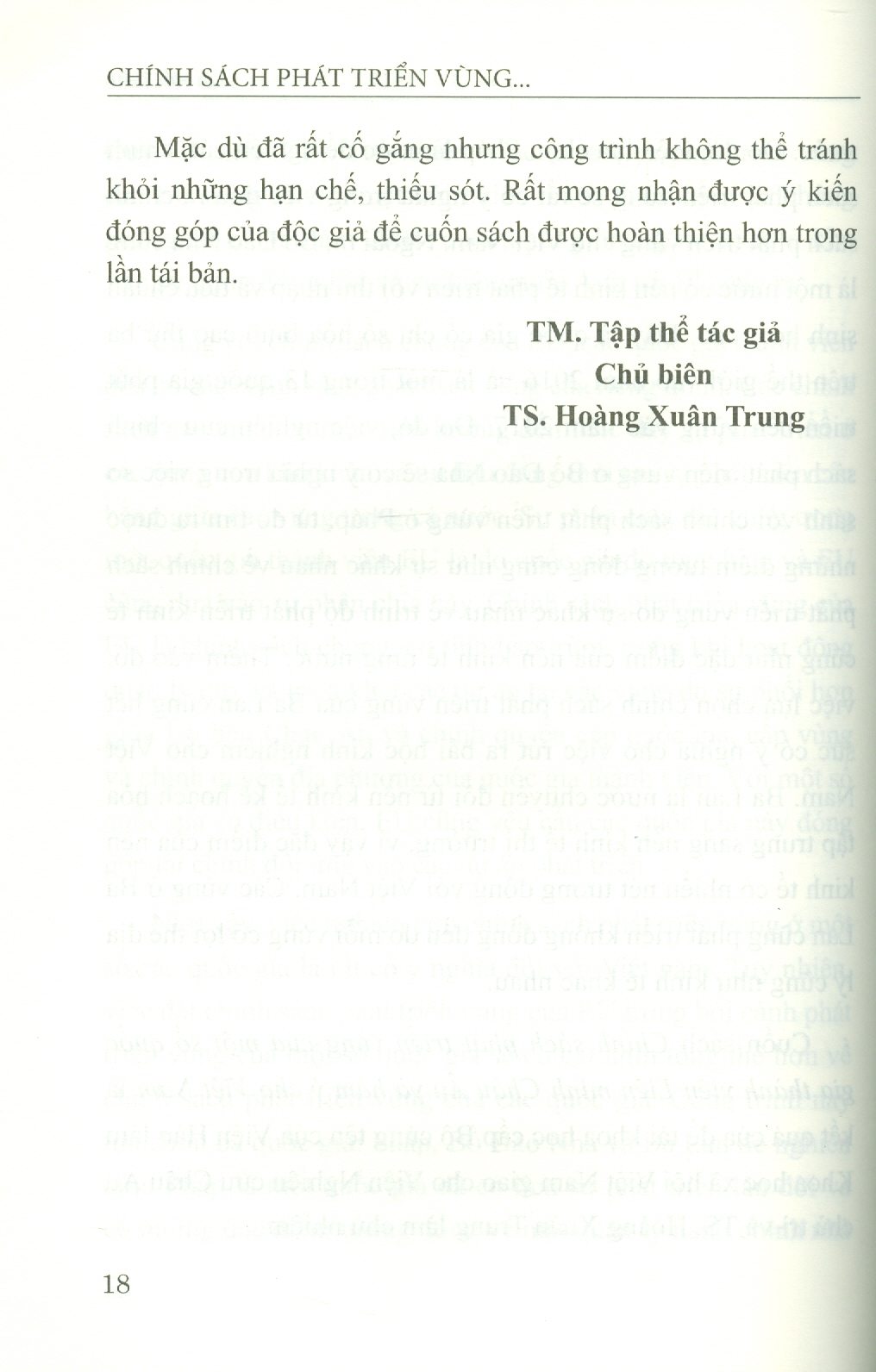 Chính Sách Phát Triển Vùng Của Một Số Quốc Gia Thành Viên Liên Minh Châu Âu Và Hàm Ý Cho Việt Nam (Sách chuyên khảo) - Viện Hàn lâm Khoa học Xã hội Việt Nam - Viện Nghiên cứu Châu Âu; TS. Hoàng Xuân Trung chủ biên