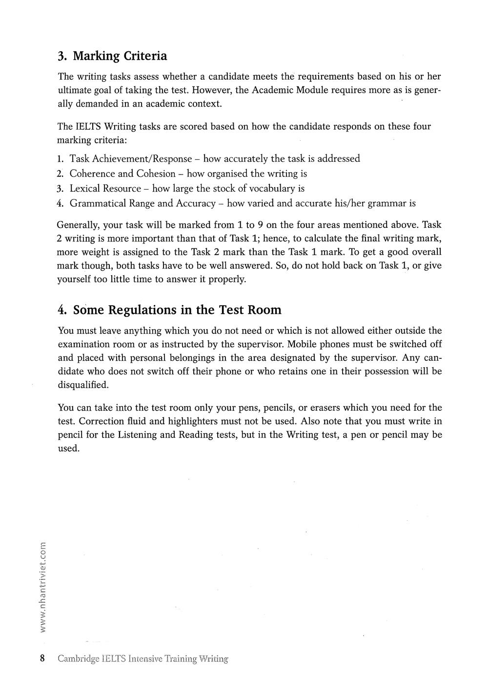 Cambridge IELTS Intensive Training Writing (Không CD)