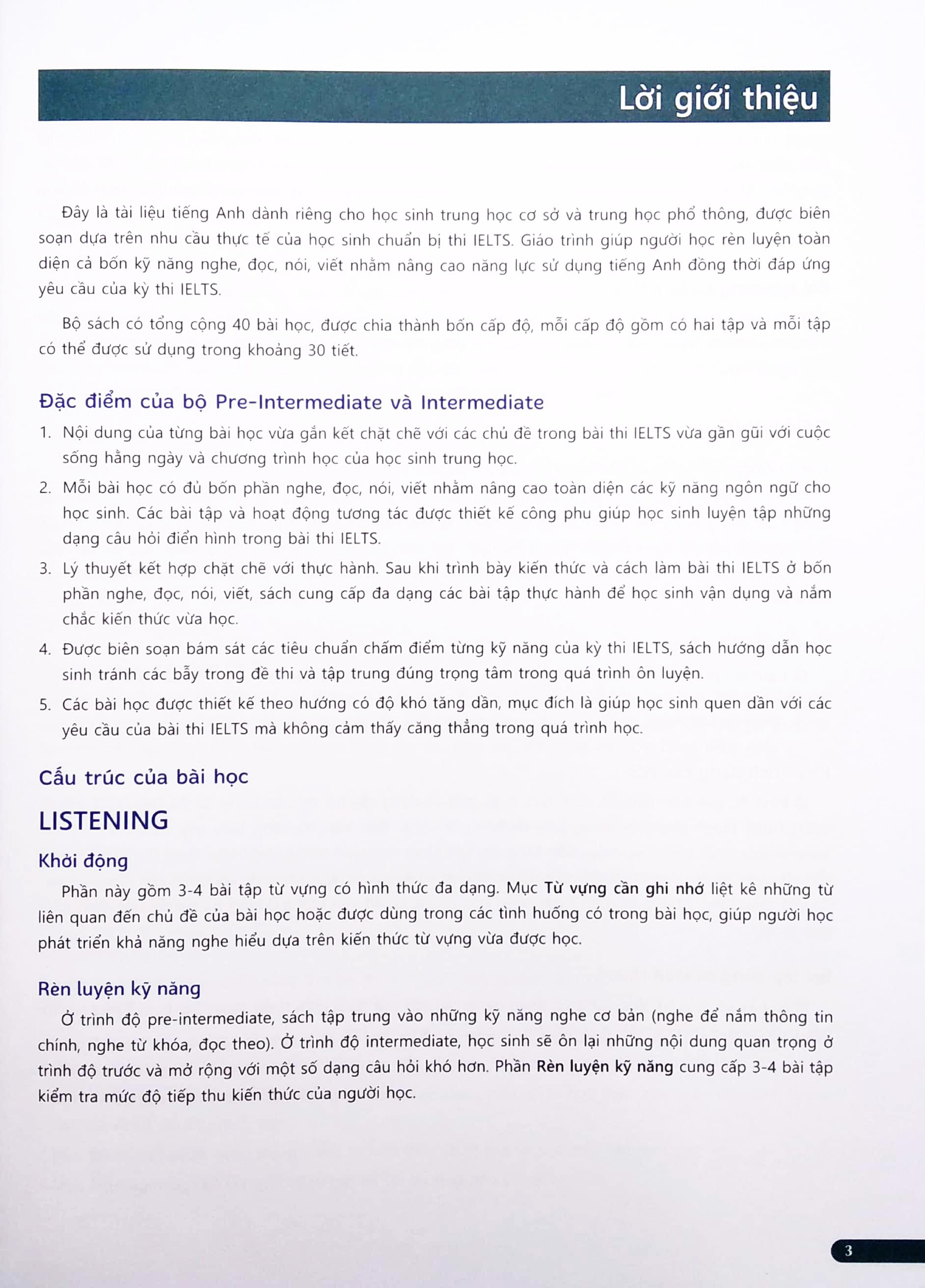 IELTS Trung Học - Pre-intermediate - Book 1