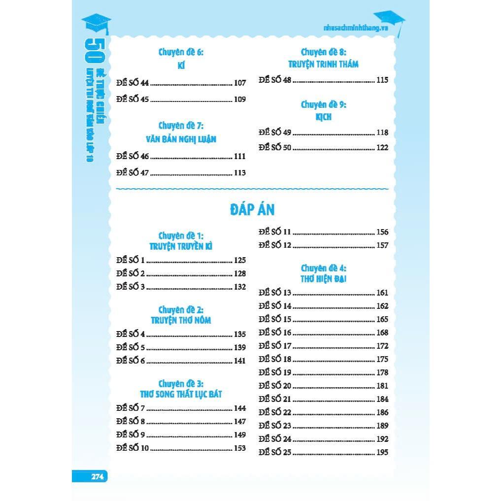 Sách - 50 Đề Thực Chiến Luyện Thi Vào Lớp 10 - Ngữ Văn + Tiếng Anh - Combo 2 Cuốn - Minh Thắng