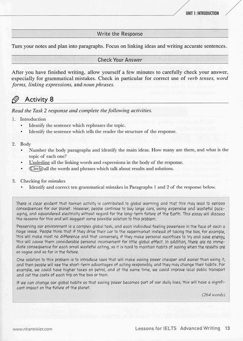 Lessons For IELTS - Advanced Writing