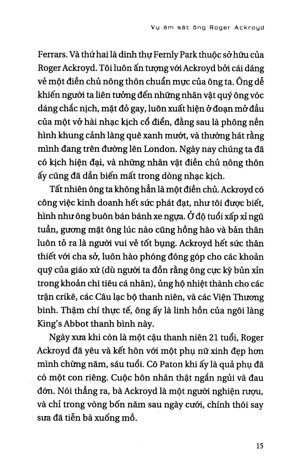 Agatha Christie - Vụ Ám Sát Ông Roger Ackroyd (Tái Bản)