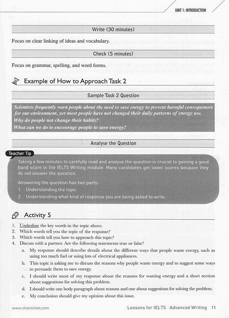 Lessons For IELTS - Advanced Writing