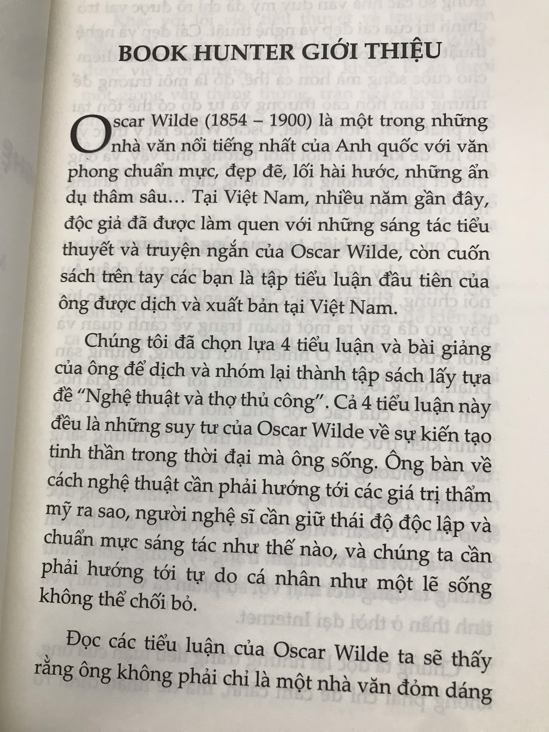 Tiểu luận của Oscar Wilde - Nghệ Thuật Và Thợ Thủ Công