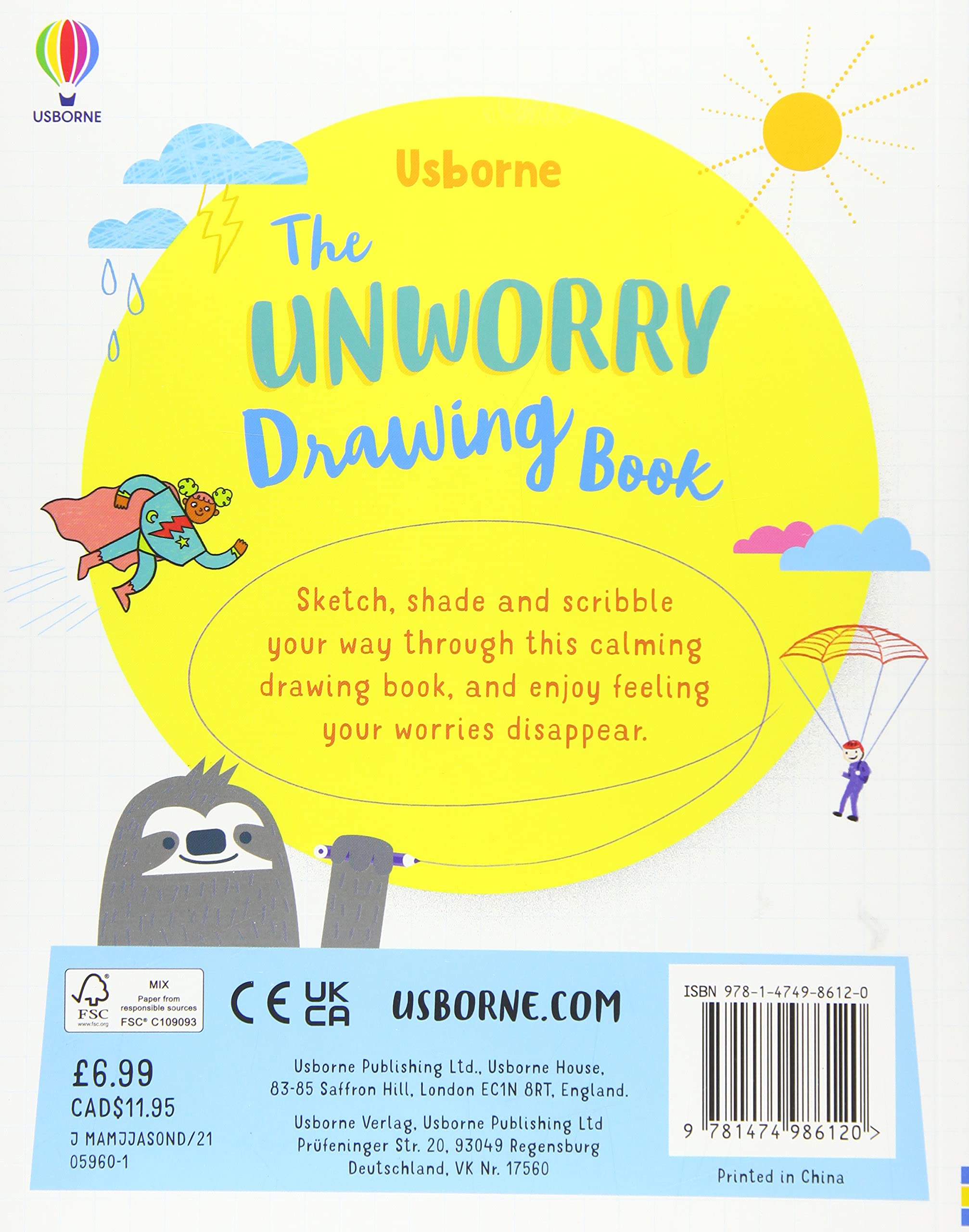 Sách tô vẽ tiếng Anh: The Unworry Drawing Book