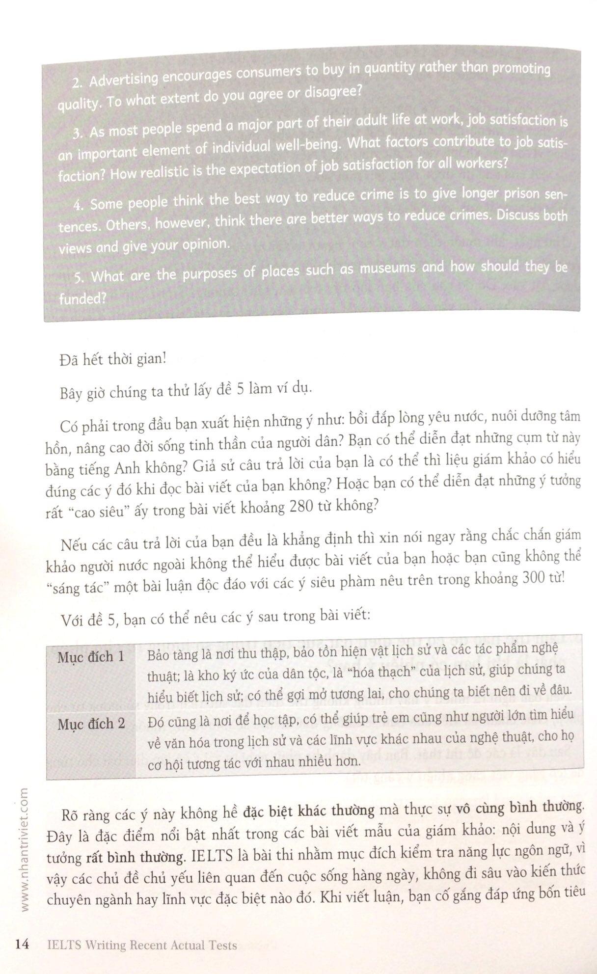 IELTS Writing Recent Actual Tests (Không CD)