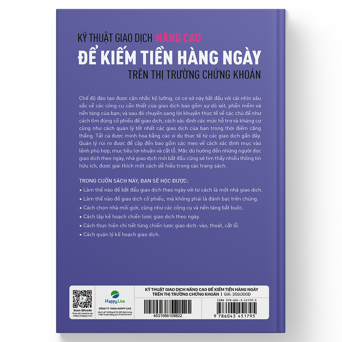 Sách Kỹ thuật giao dịch nâng cao để kiếm tiền hàng ngày trên thị trường chứng khoán – Advanced Techniques in Day Trading - Happy Live