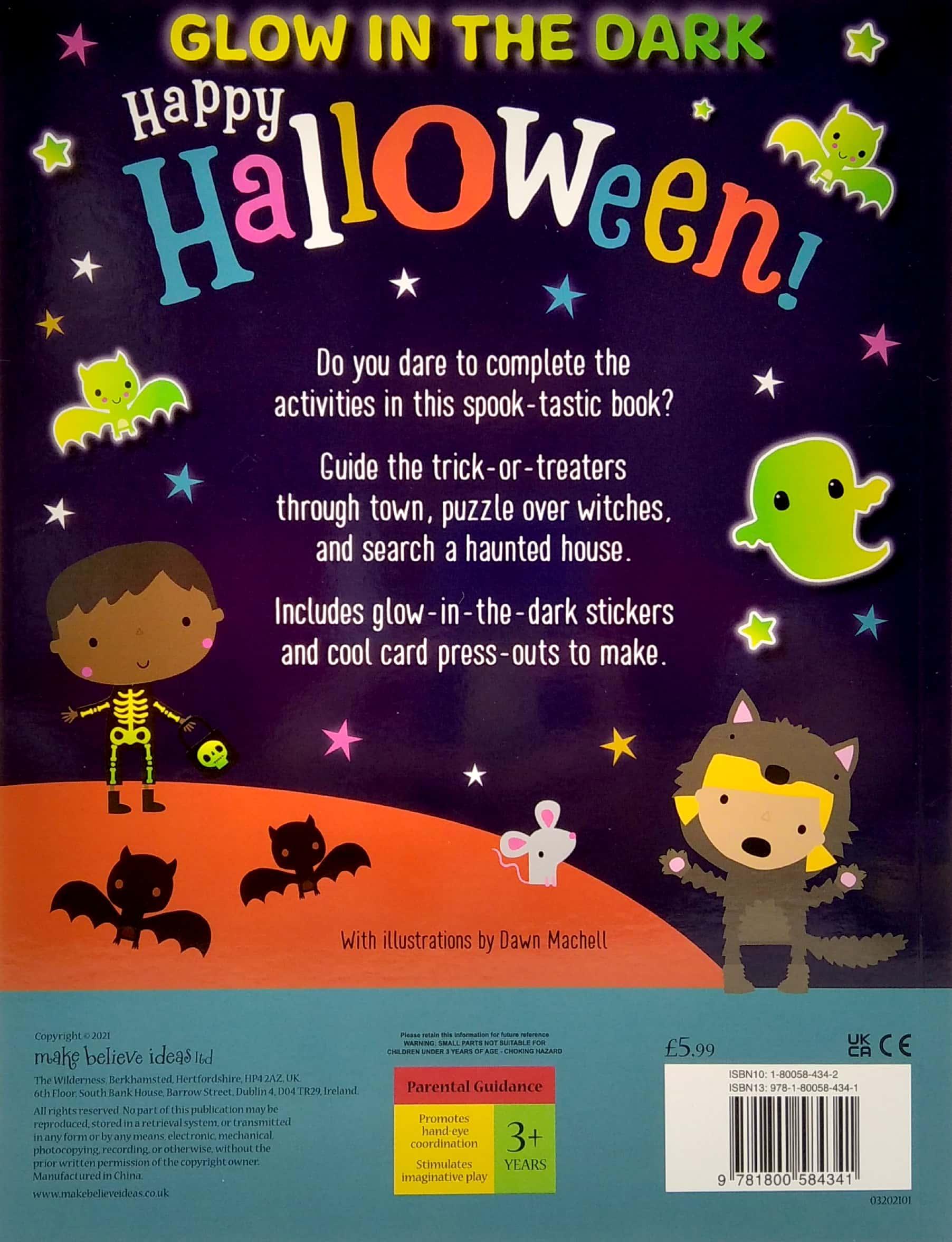Glow In The Dark Puffy Stickers Happy Halloween!