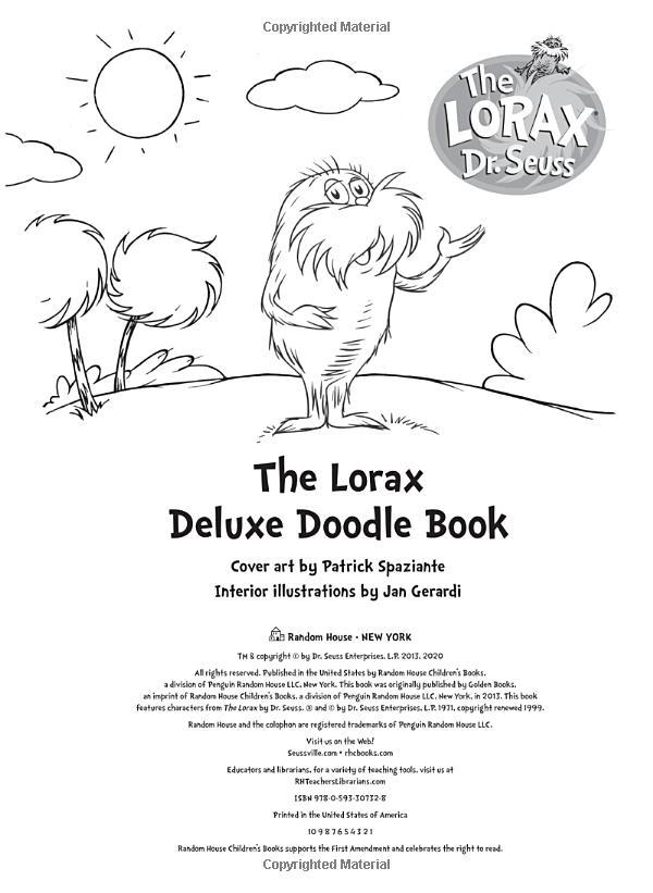 The Lorax Deluxe Doodle Book (Dr. Seuss