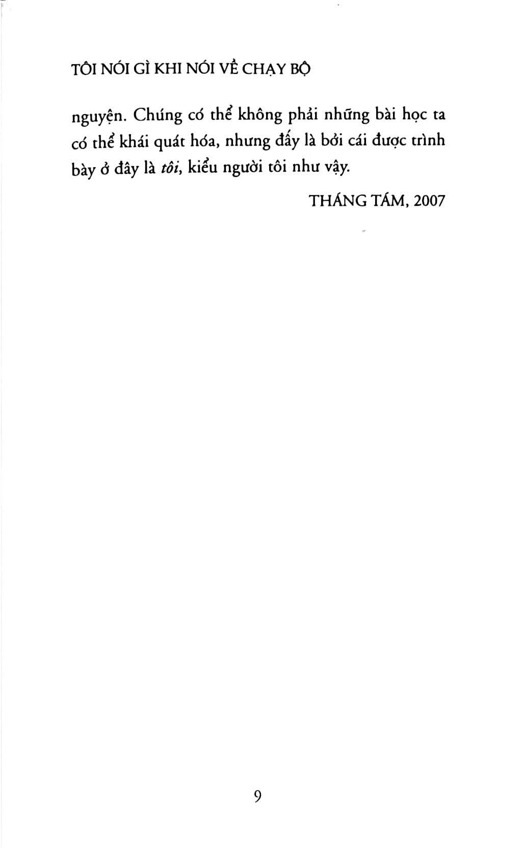 Tôi Nói Gì Khi Nói Về Chạy Bộ