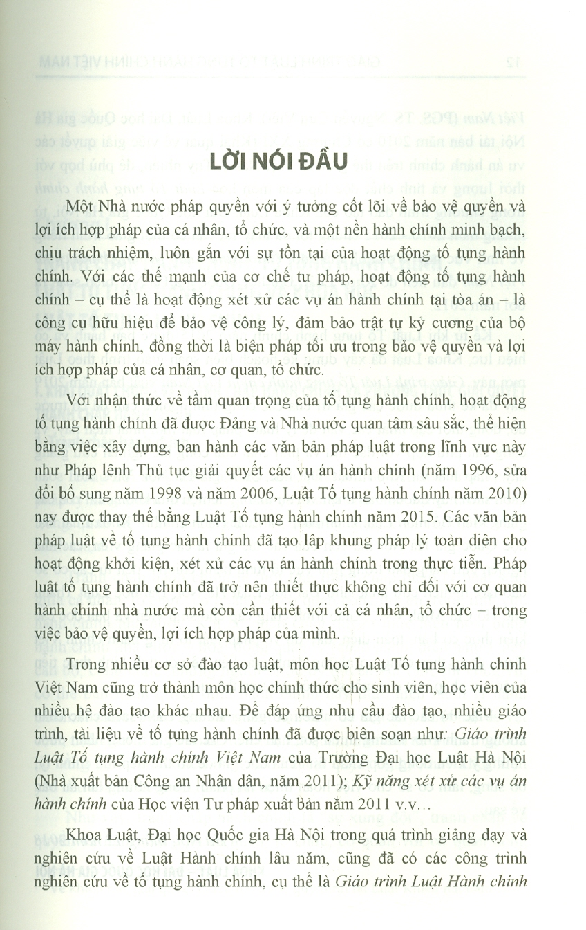Giáo Trình Luật Tố Tụng Hành Chính Việt Nam - GS. TS. Phạm Hồng Thái, PGS.TS. Bùi Tiến Đạt (Đồng chủ biên) - Tái bản lần thứ nhất - (Bìa mềm)