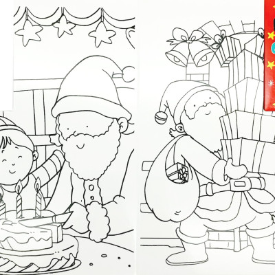 Wipe Clean Colouring Books - Sleigh
