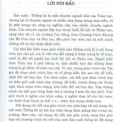 Giáo Trình Thống Kê Xã Hội Học - Dùng Cho Các Trường Đại Học Khối Xã Hội Và Nhân Văn, Các Trường Cao Đẳng