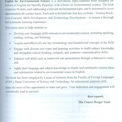 English For Environmental Science (Tiếng Anh Khoa Học Môi Trường)