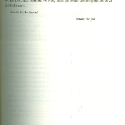 Kỹ Thuật Điều Khiển Tự Động Trong Lĩnh Vực Cơ Điện Tử - TS. Võ Như Thành chủ biên, TS. Đặng Phước Vinh