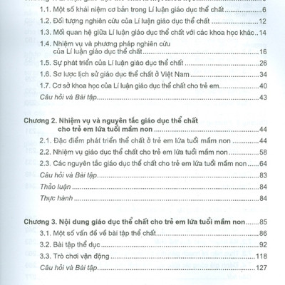 Giáo Trình Lí Luận Và Phương Pháp Giáo Dục Thể Chất Cho Trẻ Em Lứa Tuổi Mầm Non (Tái bản)