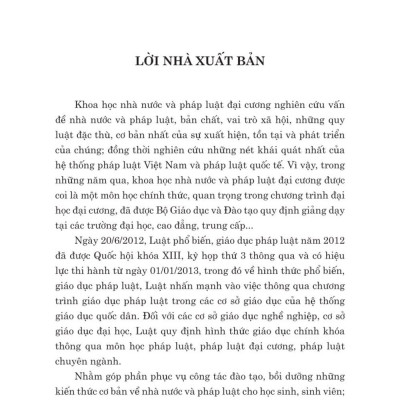 Pháp luật đại cương. Dùng trong các trường đại học và trung cấp (xuất bản lần thứ 21, có sửa chữa, bổ sung) - bản in 2024