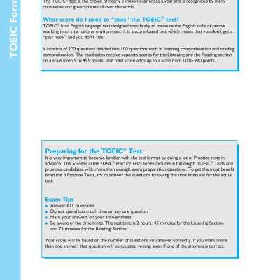 Succeed in TOEIC 1 (550-750) with 6 Practice Tests - New Revised format 2018