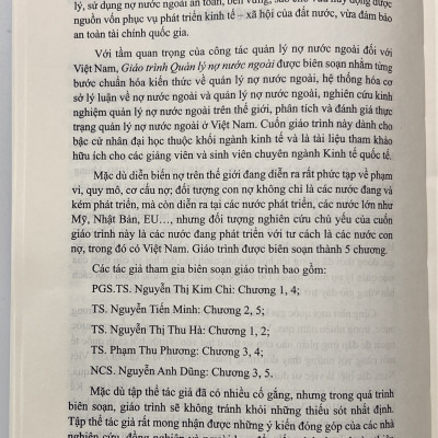 Sách - Giáo Trình Quản Lý Nợ Nước Ngoài