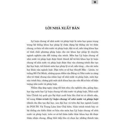 Giáo trình lý luận chung về nhà nước và pháp luật (Dành cho đào tạo đại học, sau đại học và trên đại học ngành luật) xuất bản lần thứ tư, có chỉnh sửa, bổ sung - bản in 2024