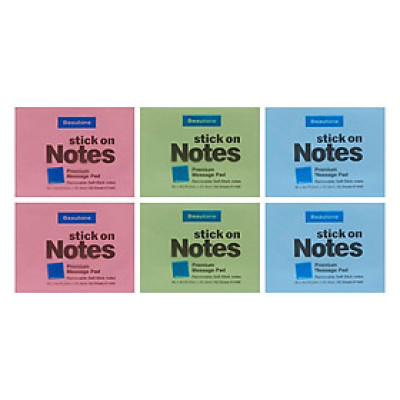 Lốc 6 Xấp Giấy Note Beautone (76.2 x 101.6 mm) - Màu Ngẫu Nhiên