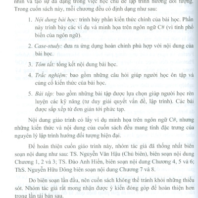 Giáo Trình Lập Trình Hướng Đối Tượng - TS. Nguyễn Văn Hậu (Chủ biên), TS. Đào Anh Hiển, ThS. Nguyễn Hữu Đông