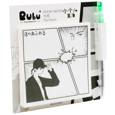 Giấy Note Hình Kèm Bút 75 x 75 mm - Bu Bu BLTP-0341 - Mẫu 5 (70 Tờ)