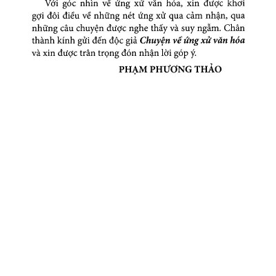 Chuyện Về Ứng Xử Văn Hóa