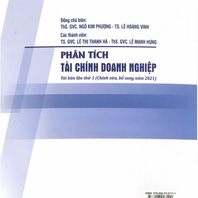 Phân tích tài chính doanh nghiệp Tai bản lần thứ 5 - chỉnh sửa bổ sung năm 2021 (Tái bản 2022)