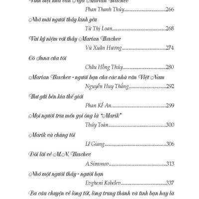 Những Bức Thư Và Ký Ức (Phần 2 của Người Bạn Tài Hoa Và Chí Tình) - Tác giả Marian Tkachev; Thúy Toàn, Phạm Vĩnh Cư dịch