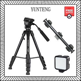 Combo Tripod Yunteng VCT 691 + Thanh Ngang 369 Kèm Đèn RGB - Phụ kiện hỗ trợ quay chụp sản phẩm - Hàng chính hãng
