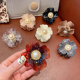 Kẹp tóc càng cua bông hoa trà phong cách Hàn Quốc cho nữ