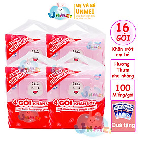 Combo Tiết Kiệm 3 Gói Khăn Ướt Bobby Care Hương Dịu Nhẹ 100 Tờ/Gói - Tặng 1 Gói Cùng Loại