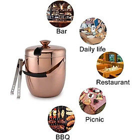 Xô đá inox ICE BUCKET màu đồng Hàng chính hãng