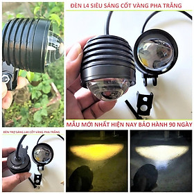 Đèn Trợ Sáng Cốt Vàng Pha Trắng L4 Bi Cầu 2 Màu - Vỏ Hợp Kim Chống Nước, Đồ Chơi Xe Máy Đẳng Cấp