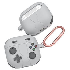 Case vỏ ốp bảo vệ dành cho tai nghe Airpods 1, 2, 3, 4, airpod Pro 1, Pro 2 silicon kèm móc kim loại - Hàng chính hãng