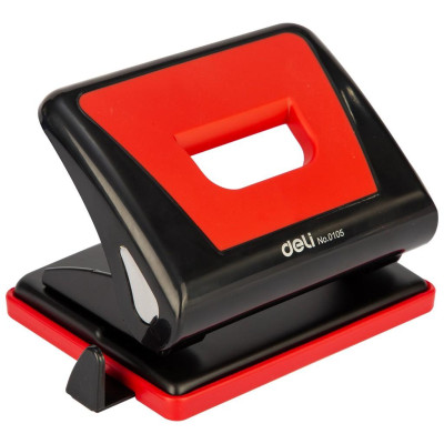 Máy đục lỗ 15 tờ Deli, Có thước căn chỉnh 3 màu Xanh dương, đỏ, ghi xám - 1 cái E0105
