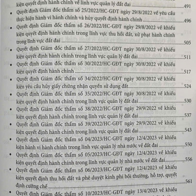 Kỹ năng giải quyết vụ án hành chính trong lĩnh vực Quản lý đất đai và thực tiễn xét xử của Tòa án nhân dân (Tái bản lần thứ nhất, có sửa đổi, bổ sung theo luật đất đai 2024) 