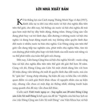 Tính trước nguy cơ - Suy ngẫm sau 20 năm Đảng Cộng sản Liên Xô mất đảng (bản in 2024)