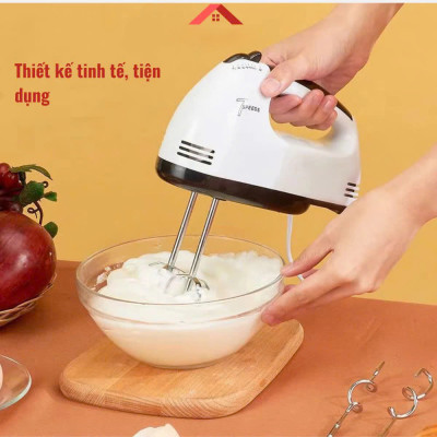 Máy Đánh Trứng Cầm Tay 7 Tốc Độ Công Suất Lớn Tặng Kèm 4 Que Đánh Cao Cấp Thép Không Gỉ - Hàng Chính Hãng - Hàng Nhập Khẩu