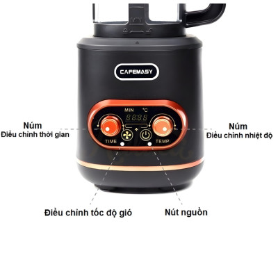 Máy rang hạt cà phê công nghệ gia nhiệt không khí thương hiệu Cafemasy CCR-1209R2 - Hàng Nhập Khẩu