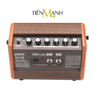 [Bluetooth, Pin sạc] Amply Aroma AG-15A - Loa Ampli Guitar AG15A Amplifier AG15 Hàng Chính Hãng - Kèm Móng Gẩy DreamMaker