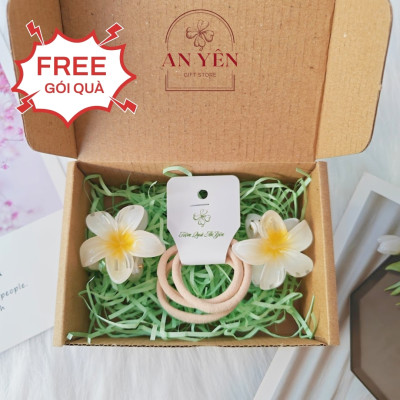 Set Quà Tặng Cột Tóc Quốc Tế Thiếu Nhi 1/6 No.3, Set Quà Kẹp Hoa Sứ Mini Và Cột Tóc Tặng Bé